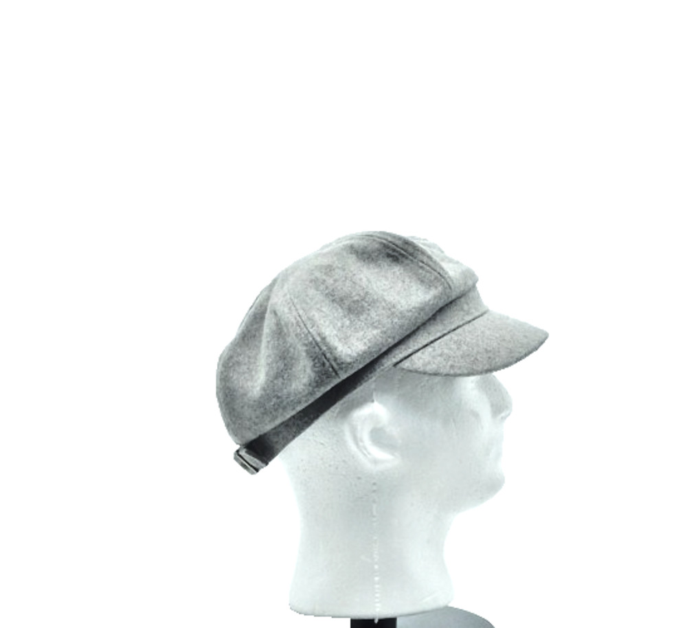 Vintage Broner Newsboy Cap Gray Wool Blend Flat Cabbie Satin Lining 6 Panel OSFM